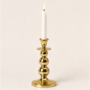 Classic Gold Brass <b>Bubble</b> Stem Candlestick Holder Minimalist Metal Candle Stand For Hotel Decor Wholesale Low MOQ OEM - Product Image 5