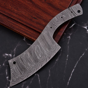 Nouveau Couteau de Chef et de Camping en Acier Damas, Manche Intégral, Type Hachoir Serbe, Lame Droite à Pointe Tombante, 12 pouces, Matériau DIY OEM pour la Fabrication de Couteaux - Product Image 2