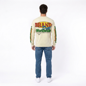 OEM Your brand Logo Long Sleeve T-Shirt Graphic Print O-Neck Men's <b>Pullover</b> Cotton Fleece Sweatshirt For Men Crew Neck <b>Jumper</b> - Product Image 4