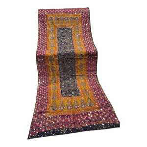 Chal de Seda Pakistaní Tradicional, Largo, Multicolor, con Bordado Floral y Espejos, Bufanda Étnica para Mujer, para Todas las Temporadas - Product Image 1