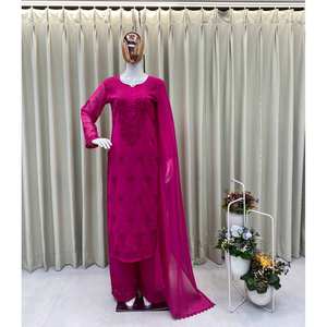 Party Wear Ensemble haut et bas confortables de taille XL avec Dupatta chic - Product Image 2