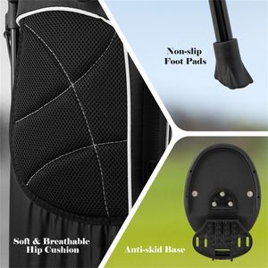 Sacca da Golf Nera con 3 Divisori, in Poliestere Leggero, 4 Tasche con Cerniera, Pronta per il Viaggio - Product Image 6