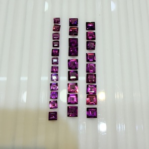 AJ Gems - Granate Rodolita Morado Natural, Corte Princesa Cuadrado, Piedra Suelta Facetada, Tamaño 3x3-5x5 mm, de la India, para Joyería - Product Image 5
