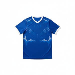 Ensembles de maillots de football personnalisables imprimés par transfert thermique 100 % polyester, maille antibactérienne, col ras du cou, séchage rapide, motif 3D, élastique - Product Image 5