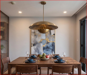 Raw Brass Large Ceiling <b>Light</b> Fixture for Kitchen Island <b>Dining</b> Room, Modern Farmhouse Lighting - Product Image 4