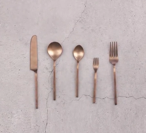 Elegant Custom Logo Rose <b>Gold</b> <b>Cutlery</b> <b>Set</b> Wedding Restaurant Event Purpose - Product Image 5