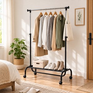 Porte-manteau moderne en fer, sur pied, pour sécher les vêtements, idéal pour salon et chambre - Product Image 3