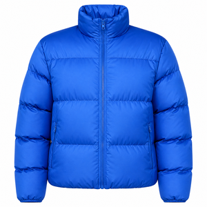 Men's Women's Padded Bubble Thick <b>Warm</b> Puffer Bomber <b>Jacket</b> with Covered Button Front Logo <b>Waterproof</b> High Street Style - Product Image 1
