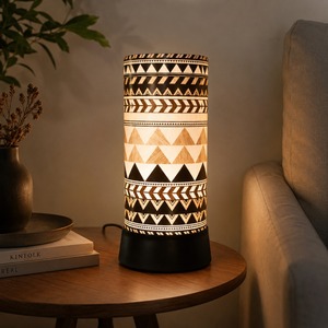 Tribal Pattern LED Table Lamp Warm Ambient Bedside <b>Night</b> <b>Light</b> Modern Decorative Desk Lamp for Bedroom Living Room Office Home - Product Image 3