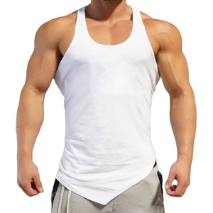Débardeurs de sport pour hommes en gros, 100 % coton, respirants, séchage rapide, col montant, poches pour musculation et fitness - Product Image 1