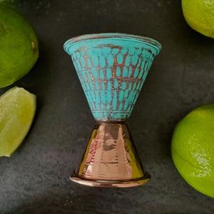 Jigger à cocktail plaqué cuivre OEM ODM, double dose, mesure 30ml 45ml, outil de mixologie professionnel pour bars commerciaux - Product Image 3