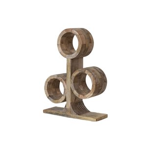 Wooden <b>Wine</b> Bottle Holder with 3 Bottle Space Rustic Serving Minimalist Design Rack for Home Bar Restaurant Hotel and Picnic Use - Product Image 5