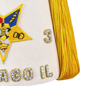 หมวกเฟซ Shriners แบบกำหนดเอง ประดับด้วยตัวอักษรเพชรเทียม ของตกแต่งสำหรับสมาคมเมสัน สีแดงเลือดหมู ทำจากผ้าขนสัตว์ พร้อมพู่ห้อยแบบดั้งเดิม เครื่องประดับศีรษะระดับมืออาชีพ - Product Image 6