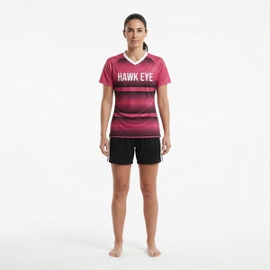 Uniforme de football personnalisé pour femmes, taille plus, manches courtes, jersey d'équipe en polyester - Product Image 1