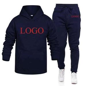 Conjunto Deportivo Personalizado con Logotipo, Unisex, de Felpa, 100% Algodón, Sudadera con Capucha y Pantalones Deportivos - Product Image 2