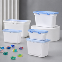 Conteneur personnalisé en plastique pour capsules de lessive avec couvercle verrouillable, fabricant de boîtes d'emballage en gros pour capsules