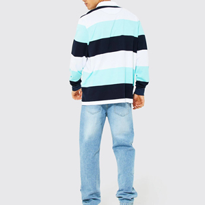 Custom High Quality Fashion <b>Long</b> <b>Sleeve</b> <b>Polo</b> T <b>Shirts</b> Collar Rugby Striped <b>Polo</b> <b>Shirt</b> for <b>Men</b> Sportswear Rugby <b>Polo</b> <b>Shirts</b> - Product Image 3