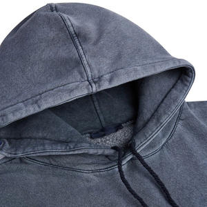 Sweat-shirt à capuche délavé style streetwear, personnalisable, en mélange de coton, pour marque personnalisée - Product Image 2