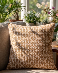 Premium Quality Hand-Printed Floral Pattern Decorative <b>Cushion</b> <b>Cover</b> - Product Image 3