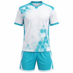 Servicio OEM, Conjunto de Fútbol Ligero a Cuadros, Manga Corta, Poliéster Transpirable, Uniforme Personalizado para Adultos - Product Image 1