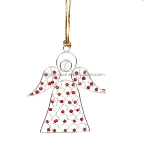 Ornement suspendu en métal, aluminium, argent Ornements décoratifs en fer martelés avec décoration de maison de Noël - Product Image 3