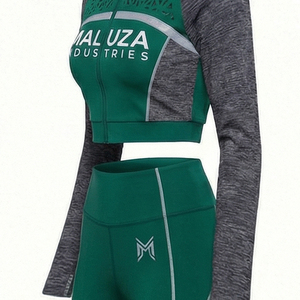 Survêtement d'entraînement respirant imprimé coupe ajustée en polyester, vêtements de sport personnalisés pour la gym, légers pour l'été, hommes et femmes, vente en gros - Product Image 5