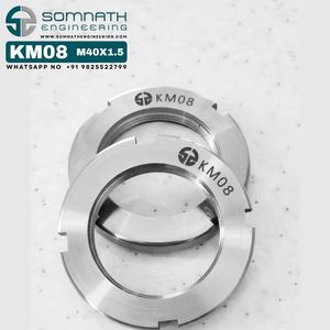 Écrous de blocage KM08 M40x1.5 Classe 4, auto-bloquants, droite, usinés CNC, de précision, métriques, pour arbre de roulement, pour une fixation sécurisée - Product Image 6