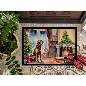 Felpudo Bloodhound Cozy Christmas antideslizante lavable de pila baja 24H X 36W Felpudo de puerta delantera interior y exterior para entrada - Product Image 3
