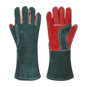 Most Popular Long Cuff Reinforced Cowhide Split Leather Welding <b>Gloves</b> Reflective Industrial Safety Hand Protection Firefighting - Product Image 6