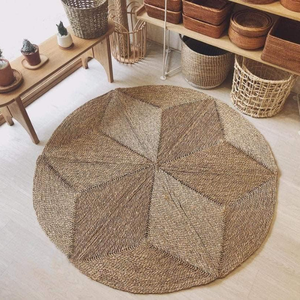 Tapis en jonc de mer fait main de style moderne, haute qualité, couleur et taille personnalisables pour décoration intérieure écologique, mobilier d'extérieur, emballé - Product Image 1