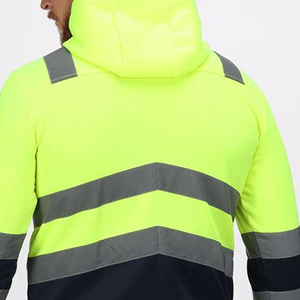 เสื้อฮู้ดสะท้อนแสง ANSI Class 2 สำหรับงานก่อสร้าง ขายดี กันน้ำ ไฟ LED กระพริบ ผ้าฝ้ายฟลีซ - Product Image 4