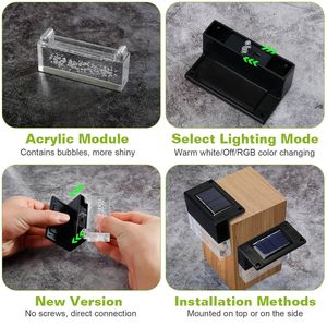 6 luci solari da esterno IP55 impermeabili con bolle acriliche, lampade decorative per gradini, recinzioni e giardini - Product Image 4