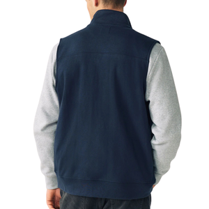 Chaleco Azul Marino para Hombre con Cierre, Chaqueta sin Mangas con Cuello Alto, Costuras Acolchadas, Prenda Exterior Ligera Informal para el Invierno - Product Image 2