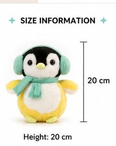Lindo Peluche de Pingüino, Peluche Súper Suave, Regalo de Cumpleaños para Niños, Seguro para Bebés, Personalizable, Venta al Por Mayor OEM - Product Image 2