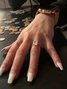 Luxury Radiant Cut Solitaire Engagement <b>Ring</b> | 925 Sterling <b>Silver</b> Wedding <b>Ring</b> | <b>Statement</b> <b>Ring</b> for Women - Product Image 3