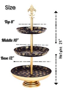 Round Mild Steel Cake Stand <b>for</b> Dessert Display Heavy Duty Metal <b>for</b> <b>Birthday</b> Wedding Party <b>Decoration</b> - Product Image 3