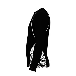 High Quality Custom Sublimation Printed <b>Men's</b> MMA Long Sleeve Rash Guard Polyester/Nylon High <b>Compression</b> - Product Image 4
