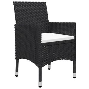 Set Bistrot Compatto e Resistente in Polyrattan Nero per Giardino, Elegante e Durevole - Product Image 4