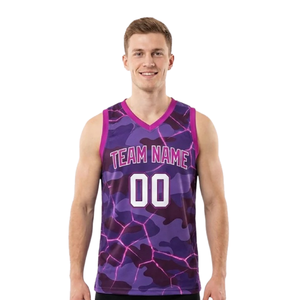 Conjunto de camiseta y pantalones cortos de baloncesto para hombre, cuello en V, sin mangas, estampado abstracto, nombre del equipo, número, uniforme para adultos, 100% poliéster, secado rápido - Product Image 3