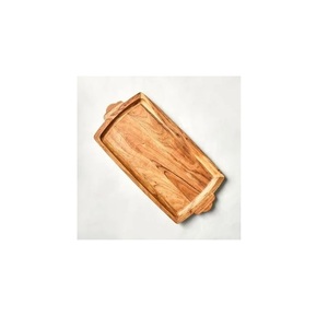 Bandeja de Servir de Madera Rústica Hecha a Mano con Asas para Desayuno, Café, Té, Comida, Bocadillos, Restaurante, Hotel, Hogar - Product Image 1