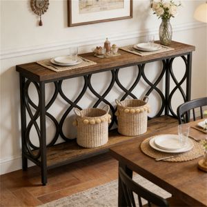 Consolle Elegante con Vano Portaoggetti per Divano, Ingresso o Soggiorno - Product Image 1