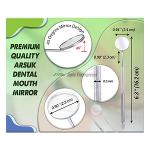 Espejo Dental con Mango de Acero Inoxidable, Manual, 6.5 Pulgadas, Espejo Bucal Profesional para Dentistas, Alta Calidad, Certificado CE, Inspección Oral - Product Image 2