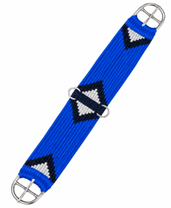 EQUIPRO Halter en laine bleue et cuir avec anneaux métalliques à motif noir et blanc, design réglable - Product Image 1