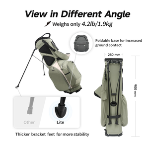 กระเป๋ากอล์ฟสีเขียวเซจระดับมืออาชีพ พร้อมซิปแบบเย็บติดแน่นและตัวแบ่งไม้กอล์ฟแบบหลายช่องสำหรับมือโปร - Product Image 4