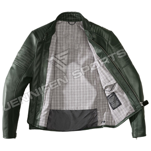 Leather Cowhide Kangaroo Winter Breathable Windproof Customizable Made to Measure Hump Mens Biker Jacket CE <b>Protectors</b> - Product Image 5