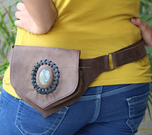 Sac de taille en cuir véritable Ceintures de poche en cuir élégantes Jeux Ceintures de poche en pierre Ceinture de voyage classique Unisexe - Product Image 3