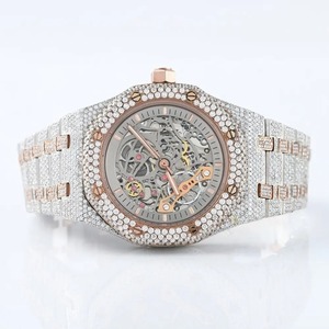 El mejor reloj de diamantes VVS Moissanite de alta calidad para hombres, superventas, banda de acero inoxidable, movimiento japonés, estilo Hip Hop helado - Product Image 2