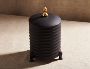 Unique Ribbed Black And <b>Gold</b> Date And Dry Fruit Storage Box Luxury Snack Organizer Festive Gift Tin Container Wedding - Product Image 5