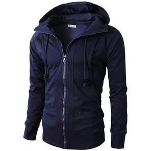 Sweat-shirt unisexe à capuche zippé, coupe classique, poche avant zippée, tricoté, couleur unie, anti-rétrécissement, vêtement d'hiver, 100 % coton - Product Image 5