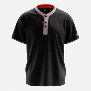 เสื้อเบสบอลกระดุมโพลีเอสเตอร์100% เสื้อเบสบอลติดกระดุมเสื้อเบสบอลลายทางเสื้อเบสบอลผ้านุ่ม - Product Image 6